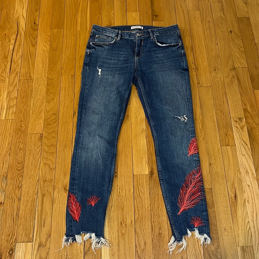 Zara Embroidered Jeans